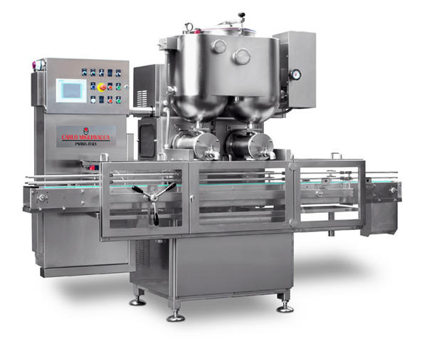 Half-outomaïese vrugte-konfytvulmasjien met dubbele koppe 